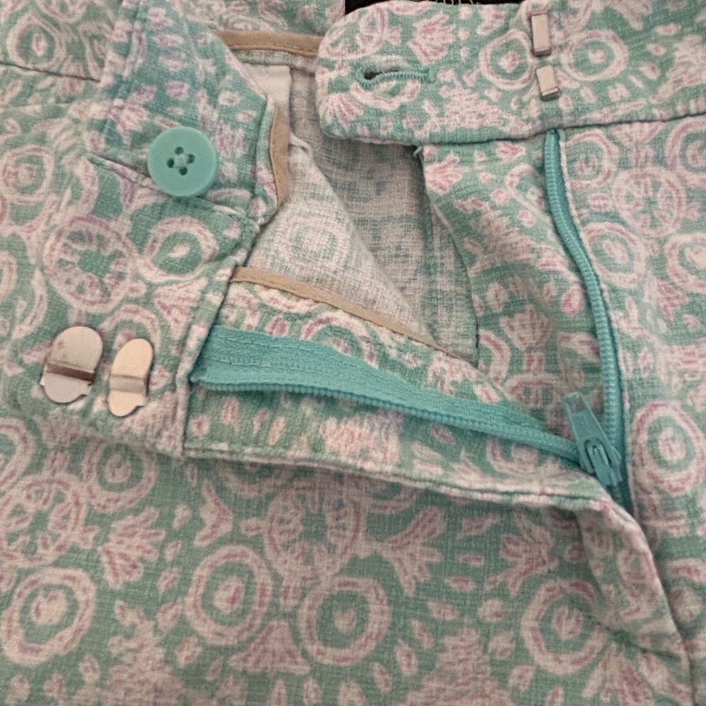 Talbots Bermuda Shorts Green Pink White Size 10 - Picture 11 of 12
